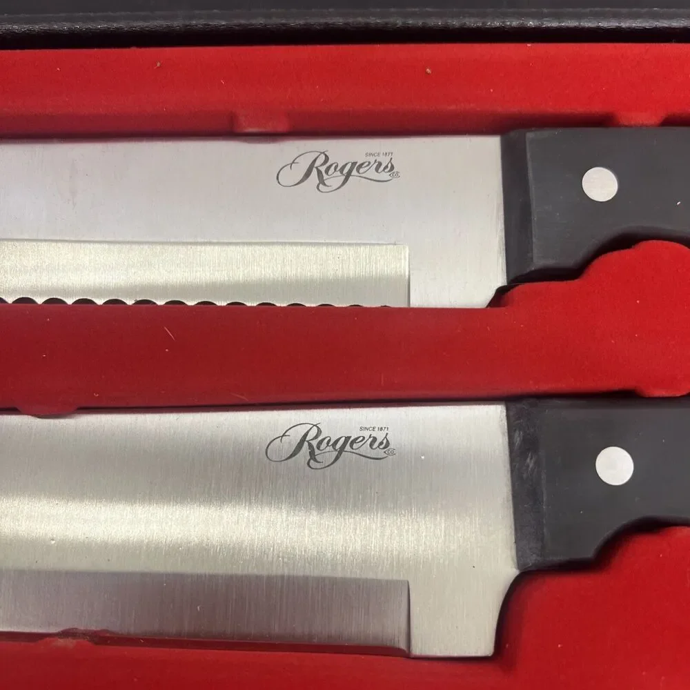 NEW Rogers Cutlery Stainless 6 Piece Carving Knife set Free Shipping Bnfts Chrty
